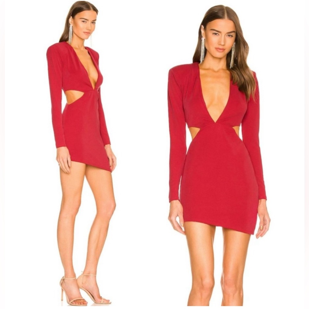 Michael Costello Plunged neck mini dress